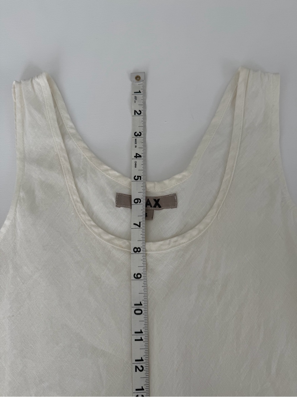 Flax Linen Scoop Neck Tank in ivory - Picture 6 of 6